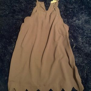 Boutique gray scallop top size M